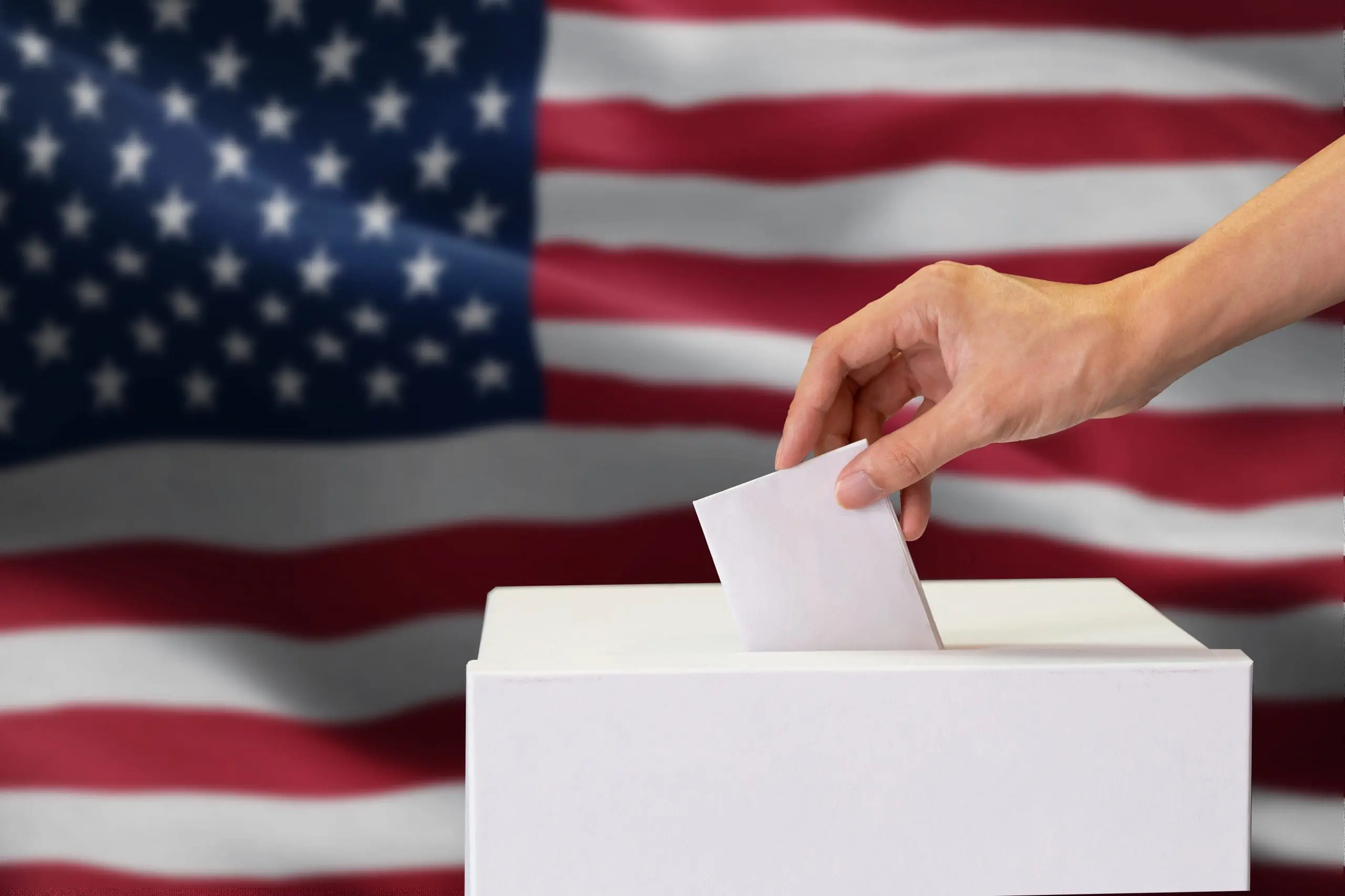 An American casts their vote in a presidential election