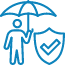 life insurance icon man under umbrella