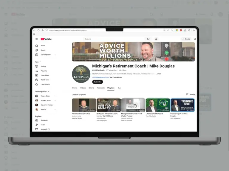 Financial advisor social media management for YouTube