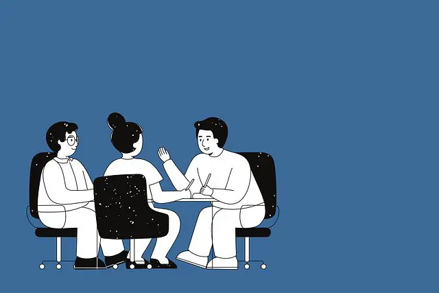 Drawing of three people having a meeting. Documenting each lead as they come in can fuel future lead interactions. 