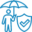 life insurance icon man under umbrella